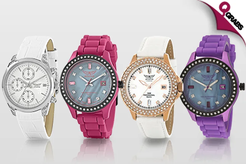For QR199 Stand Out with Women's Aviator Watches - Choose from 7 Classy Designs! (QR545 Value)